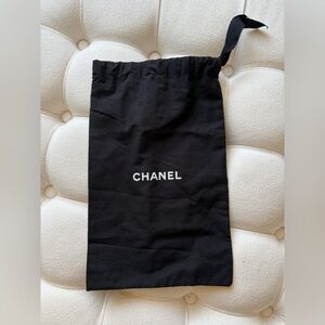 CHANEL Black and White Logo Dust Bag